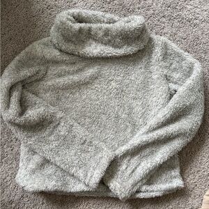 Aerie Cozy Gray Turtleneck Sweater Cropped